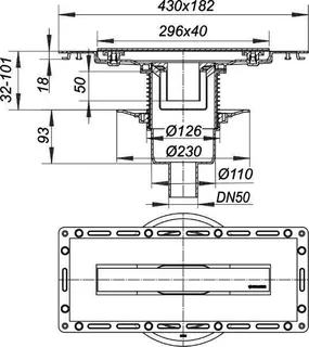 Duschrinne TistoLine senkr. Abdeck. Design 300 mm, DN 50 – Bild 3