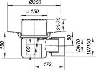 Bodenablauf 57 KE, DN 70/DN 100, 150 x 150 mm – Bild 3