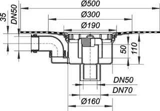 Ablaufgehäuse 61/1 HT DallBit, Zulauf DN 50, DN 50/DN 70 – Bild 3