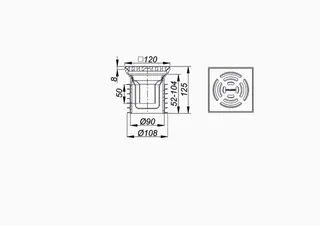 Bodenablauf Pronto K Alu, DN 100, 120 x 120 mm – Bild 4