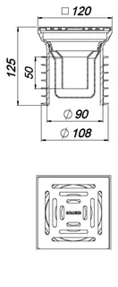 Bodenablauf Pronto K, DN 100, 120 x 120 mm – Bild 4
