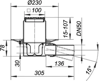 Bodenablauf 42 E, DN 50, 100 x 100 mm – Bild 3