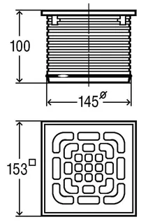 comfort-Aufsatz Rahmen aus Edelstahl Nr. 4922.6CS 150x150mm – Bild 2