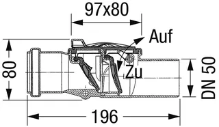 comfort-Rückstaudoppelverschluss aus Kunststoff Nr. 73050-C DN 50 – Bild 2