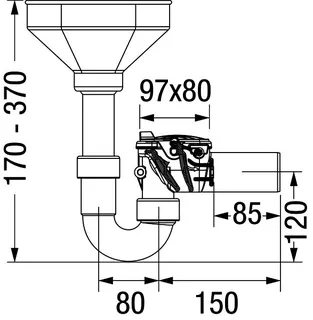 comfort-Siphon mit Trichter und Rück- staudoppelverschluss Nr. 73053-C DN 50 – Bild 2