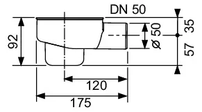 sanibel Ablauf S3-DR Norm DN 50 Auslauf seitlich Bauhöhe 120mm – Bild 4
