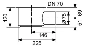 sanibel Ablauf S3-DR-Max DN 70 Auslauf seitlich Bauhöhe 148mm – Bild 4