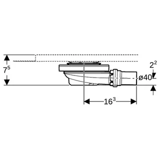Geberit Duschwannenablauf für Setaplano Sperrwasserhöhe 30 mm d40 – Bild 4
