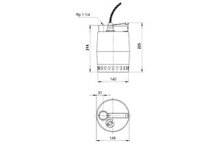 Grundfos Kellerentwässerungspumpe Unilift KP150-M1 Edelstahl 10m-Kabel – Bild 2