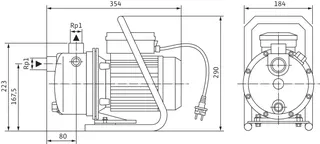 Wilo Jet selbstansaugende Pumpe WJ 203 EM, 4081225 – Bild 2