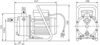 Wilo Jet selbstansaugende Pumpe WJ 204 EM, 4144401 – Bild 2