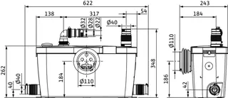 Wilo Abwasser-Hebeanlage HiSewlift 3-35 1x230V, 0,4kW, Nr. 4191677 – Bild 3