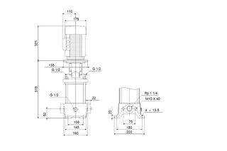 Grundfos Vertikale Kreiselpumpe CR5-11 A-A-A-E-HQQE 400V 2,2kW – Bild 2