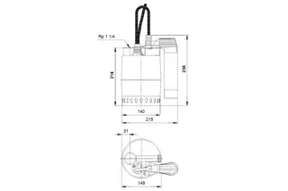 Grundfos Kellerentwässerungsp. Unilift KP150-AV-1 Rp5/4 1x230V 0,18kW 3m Kabel – Bild 2