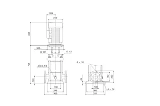 Grundfos Vertikale Kreiselpumpe CR15-3 A-F-A-E-HQQE 3x400V 3kW – Bild 2