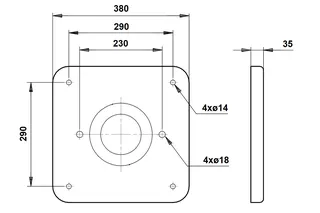 Grundfos Montageplatte f Trockenläufer-Einzelpumpen TP 300 – Bild 2