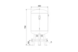 Grundfos Membran-Druckkessel Zubehör für Druckerhöhungsanl., DT5-80 PN10 DN50 – Bild 2