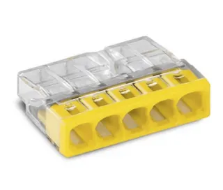 Verbindungsdosenklemme 5-Leiter-Klemme 0.5-2.5qmm gelb (100 Stück)