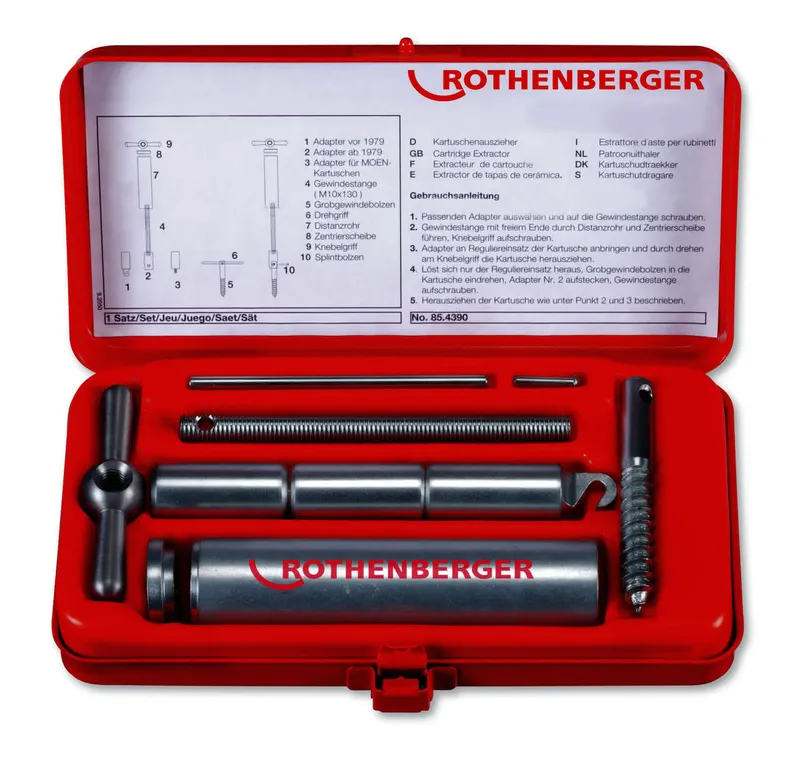 Rothenberger Kartuschenauszieher-Set 9-teilig, Nr. 85.4390