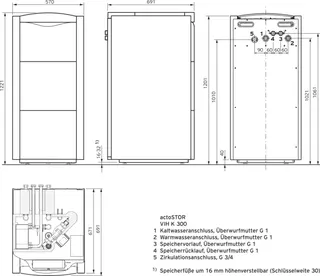 Vaillant actoSTOR VIH K 300 Warmwasser-Schichtladespeicher, 150 l – Bild 3
