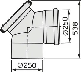 Vaillant Bogen 87 Gr 250 mm PP mit Revisionsöffnung – Bild 2