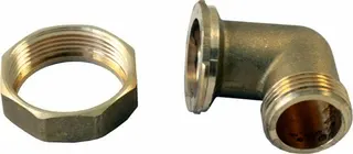 Wolf ET Fitting Bogen 90Gr 1AG - 1 1/2 mit Überwmutter,Messing, 2009012