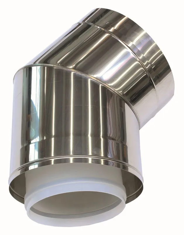 Vaillant Bogen 45 Grad 250/350 mm für Fassadenverlegung konz. PP/Edelst.