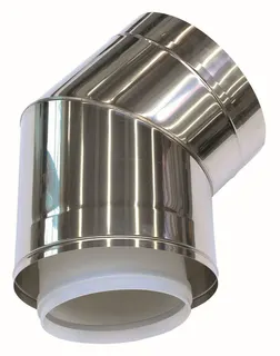 Vaillant Bogen 45 Grad 250/350 mm für Fassadenverlegung konz. PP/Edelst.