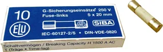 Wolf ET Sicher.Fein 1,6A Trä 230V 5x20mm PG3, 2745697