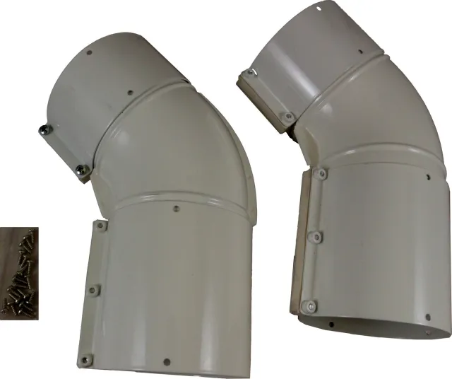 Wolf ET Abgasrohrbogen DN63/96 45Gr weiß für Heizthermen,2 Stück,PG36, 2600402