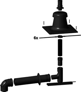 Wolf Anschluss-Set C93x DN110/160 flexibel im Schacht DN60, Abdeckung VA