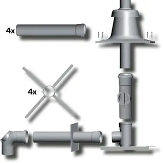 Wolf Paket Nr. 2651520Z01 für Abgas- leitung DN80 mit Schachteinbau