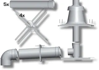 Wolf Paket Abgasleitung Schachteinbau DN80/125,Abdeckung Kunststoff,2651497Z06