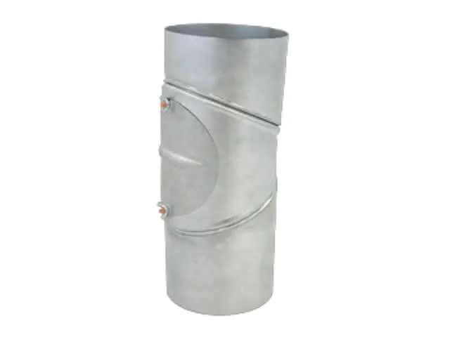 Feueralum.-Rauchrohrbogen 130 mm mit KV verstellbar (180)