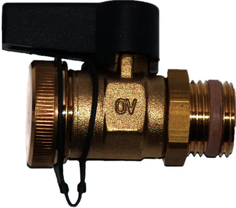 OVENTROP Kugelhahn"Optiflex",DN10,3/8"AG mit Verschlusskappe, Messing, 1033413