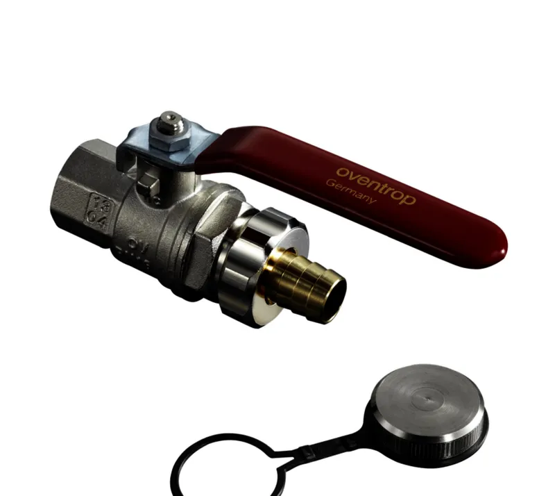 OVENTROP Ms-Kugelhahn m.Schlauchverschr. DN20,R3/4"IG,PN16,Temp.von -20 bis 120 C