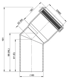 comfort (ATEC) Abgas-Bogen 45 Grad, DN60 – Bild 2