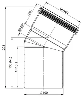 comfort (ATEC) Abgas-Bogen 30 Grad, DN100 – Bild 2