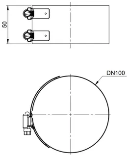 comfort(ATEC) IP Klemmband DN60/100, Edelstahl blank – Bild 2