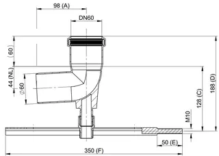 comfort (ATEC) Schachteinführung DN60, mit Auflager – Bild 2
