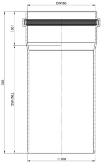 comfort (ATEC) Abgas-Rohr DN160, 255mm, kürzbar – Bild 2