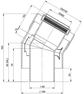 comfort(ATEC) Abgas-Bogen konzentrisch 30 Gad, DN60/100 (Außenschale PP) – Bild 2