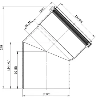 comfort (ATEC) Abgas-Bogen 45 Grad, DN125 – Bild 2