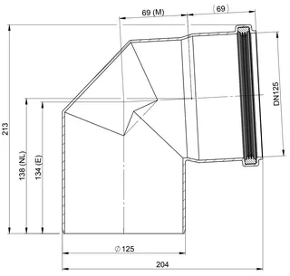 comfort (ATEC) Abgas-Bogen 87 Grad, DN125 – Bild 2