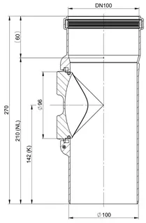 comfort (ATEC) Abgas-Kontrollrohr DN100, 210mm – Bild 2