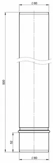comfort (ATEC) Abgas-Endrohr DN 80, 450mm, Edelstahl – Bild 2