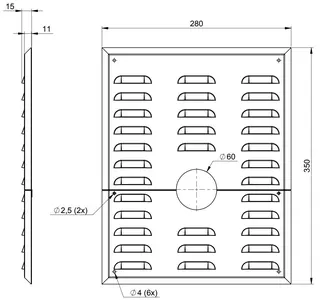 comfort (ATEC) Wandblende DN60, mit Hinterlüftung – Bild 2
