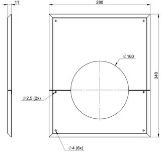 comfort (ATEC) Wandblende DN110/160, geschlossen – Bild 2