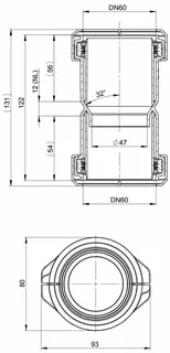 comfort (ATEC) Kupplung DN60, für Flexrohr – Bild 2