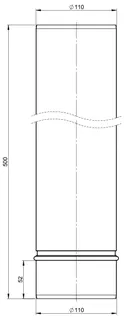 comfort (ATEC) Abgas-Endrohr DN 110, 450mm, Edelstahl – Bild 2